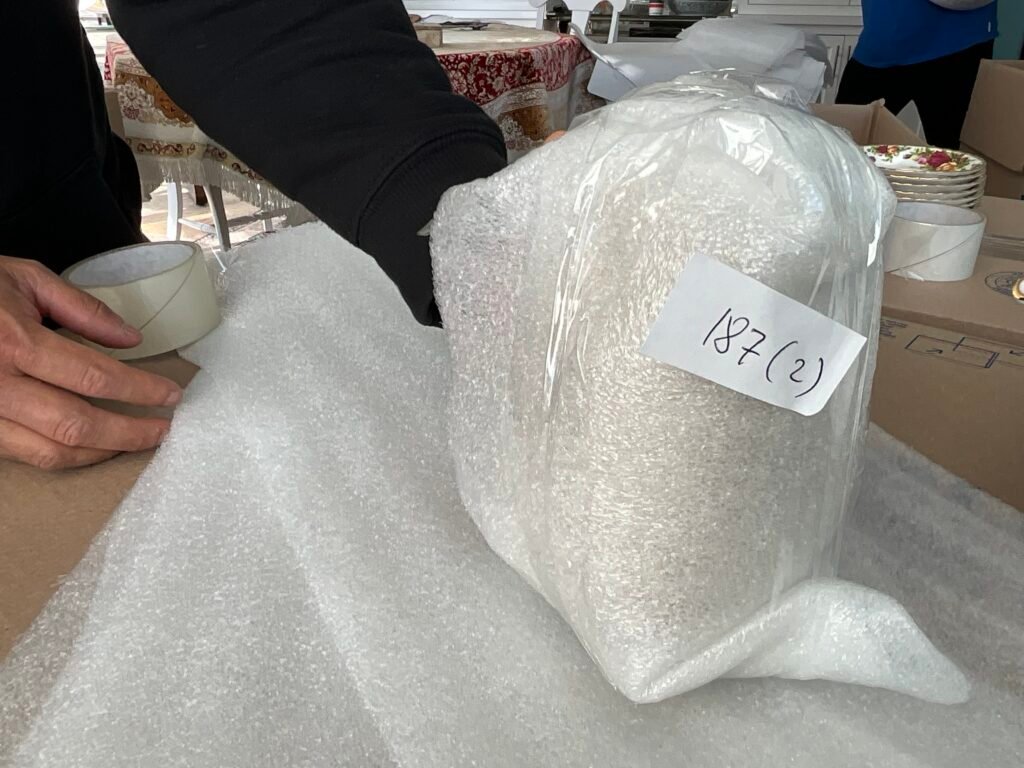 Wrapped furniture for a long-distance move