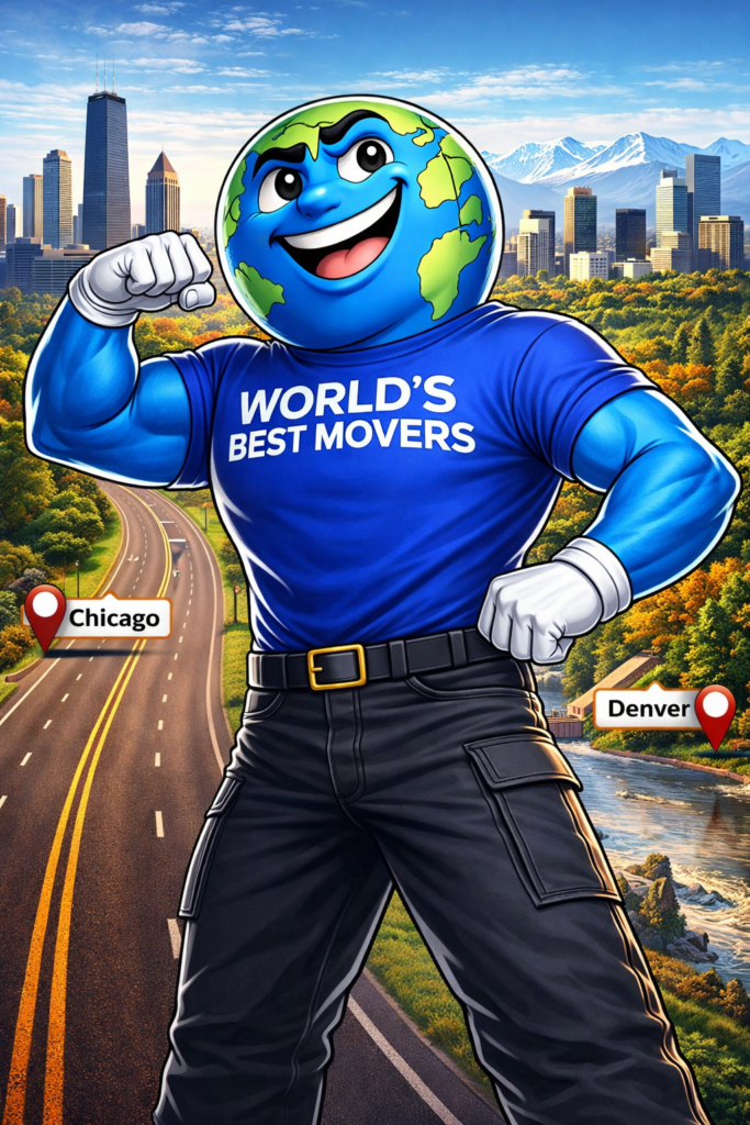 Chicago to Denver Colorado mascot route image for World's Best Movers