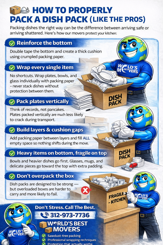 How to pack a dish pack properly for moving
