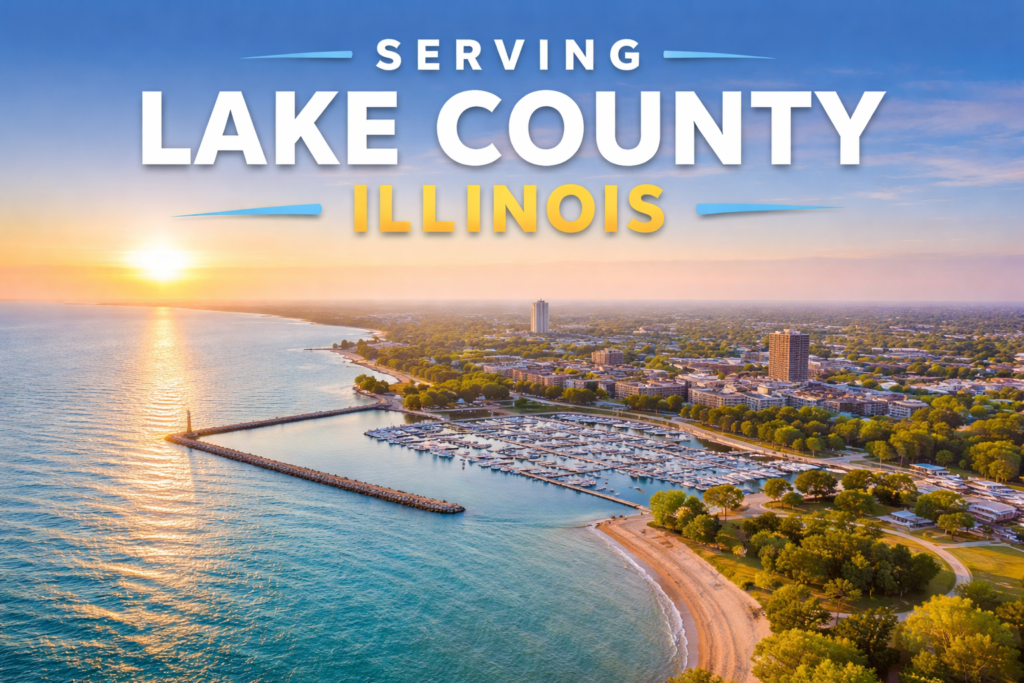 Lake County Illinois shoreline and community landscape for World’s Best Movers service area
