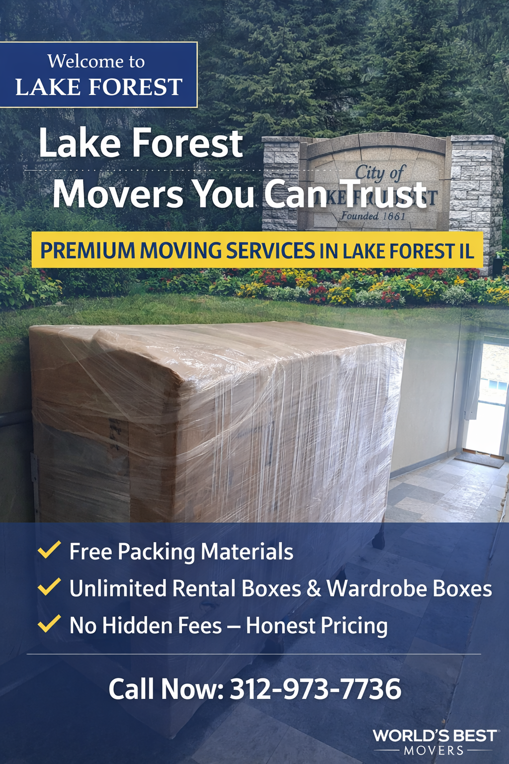 Lake Forest movers professional furniture protection by World's Best Movers