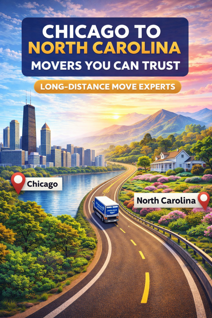 Chicago to North Carolina long-distance moving route image for World's Best Movers