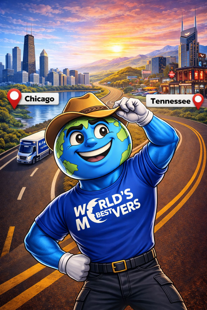 Chicago to Tennessee movers mascot World's Best Movers